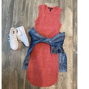 Forever 21 Red Ribbed Dress Size Small